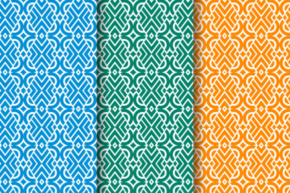 Blue Half Circle Square Diagonal Pattern