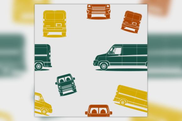 Cargo Delivery Van Seamless Pattern for Graphics and Patterns