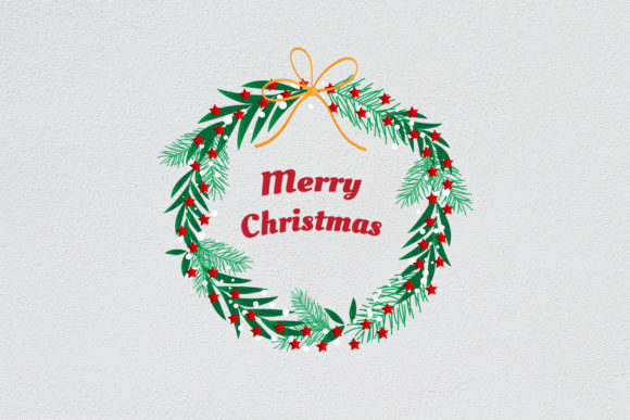 Christmas Ornament Wreath with Star: Graphics and Crafts for Content Creation