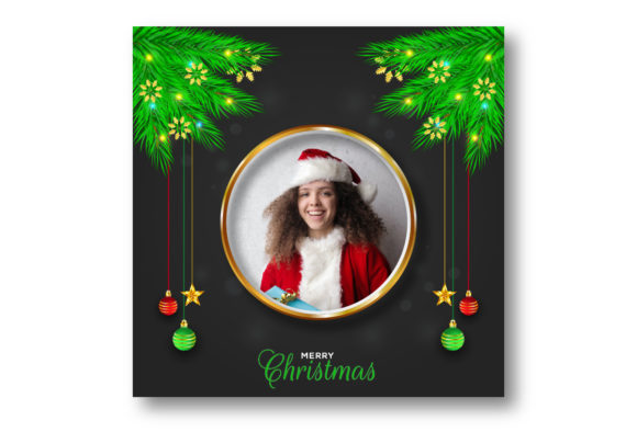 Christmas Social Media Photo Frame Graphic Template for Handmade Projects