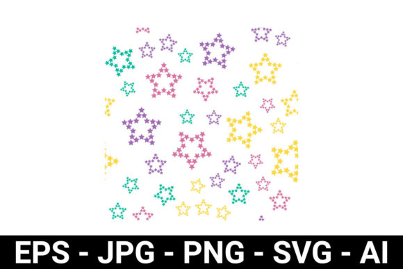 Colorful Star Seamless Pattern for Graphics and Patterns