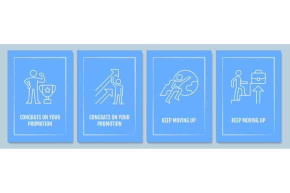 Congratulation on Promotion Postcard Set: Graphics & Graphic Templates