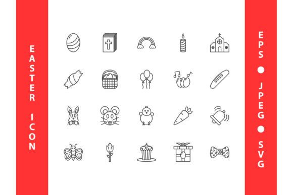 Easter Icon Set for Graphics and Icons