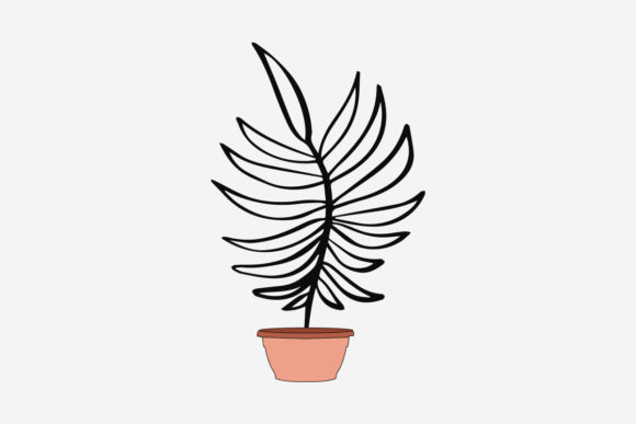 Hand Drawn Floral Line Art Illustration: Graphics for Print Templates