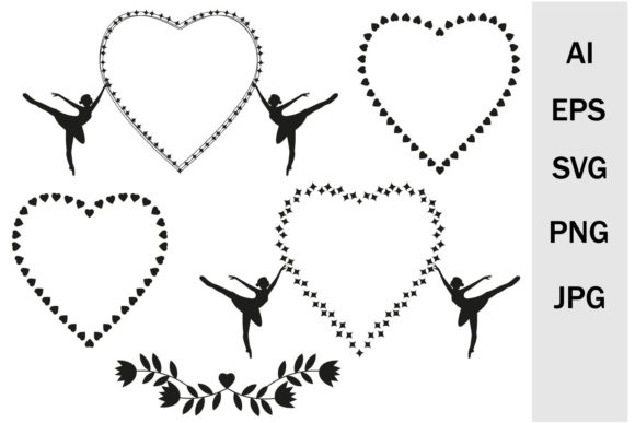 Heart Shape Frames with SVG Ballerinas: Graphics for Crafts and Content