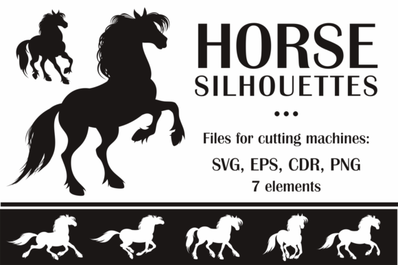 Horse Silhouettes SVG Cut Files