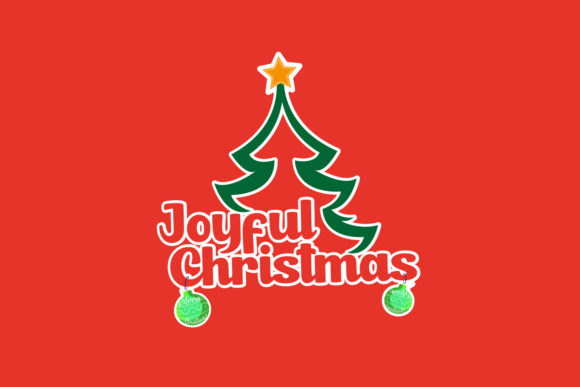 Joyful Christmas with Star and Ball Graphics
