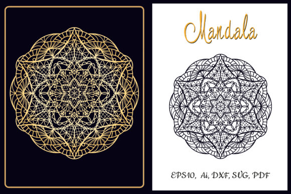 Mandala. Cut and Emboss Template: Graphics for Crafts