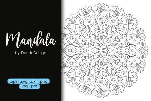 Mandala Illustration for Adult Coloring Graphics