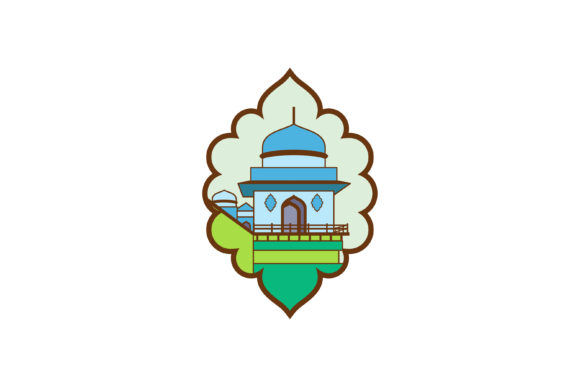 Mosque Doodle Illustration Logo: Graphics and Logos for Editorial Use