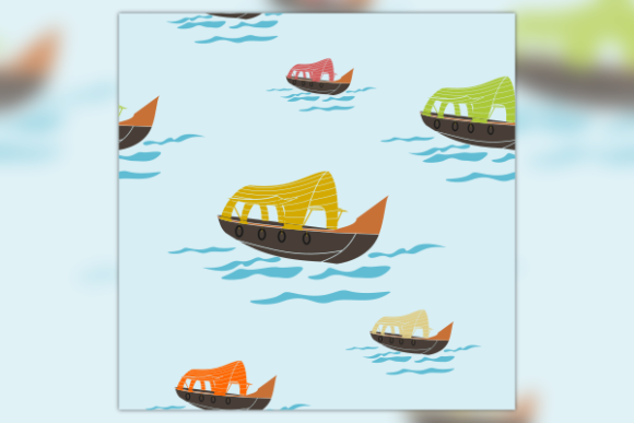 Oblique Indian Keralan Houseboat Pattern: Graphics and Patterns for Real Publishing