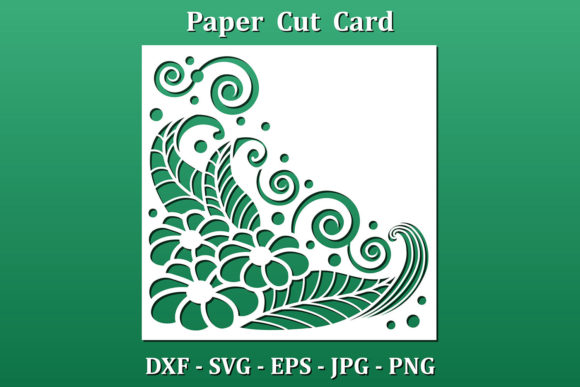 Paper Cut Card, Floral Design, Svg, Dxf