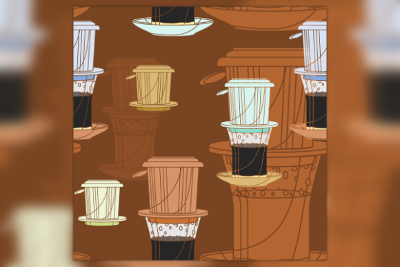 Pattern of Vietnamese Coffee with Saucer Graphics