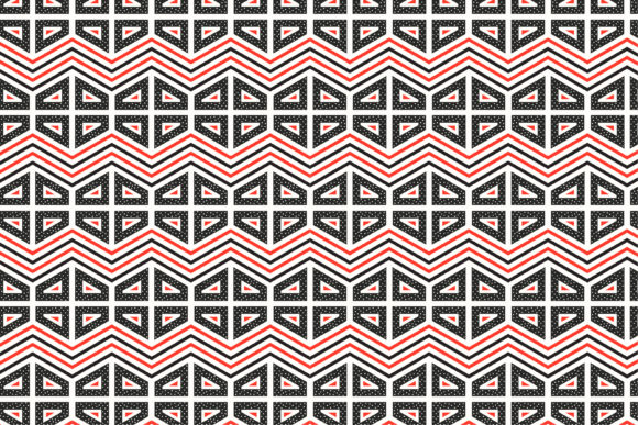Red Black Zig Zag Geometric Pattern Graphics
