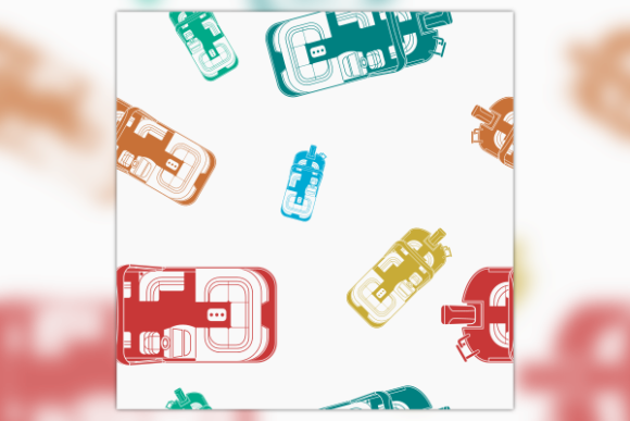 Top View Pontoon Boat Seamless Pattern